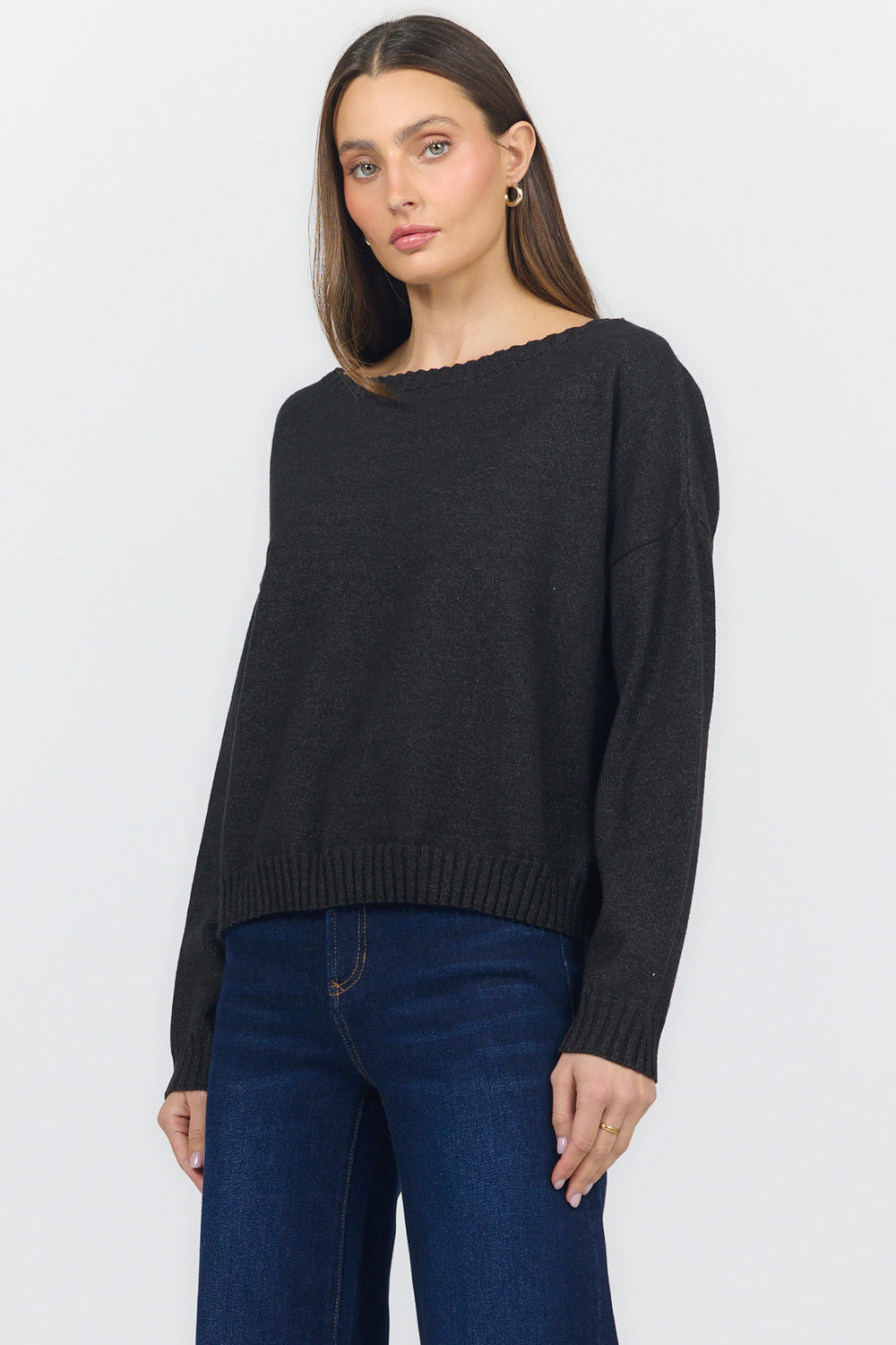 LILIANA BOAT NECK LONG SLEEVE SWEATER