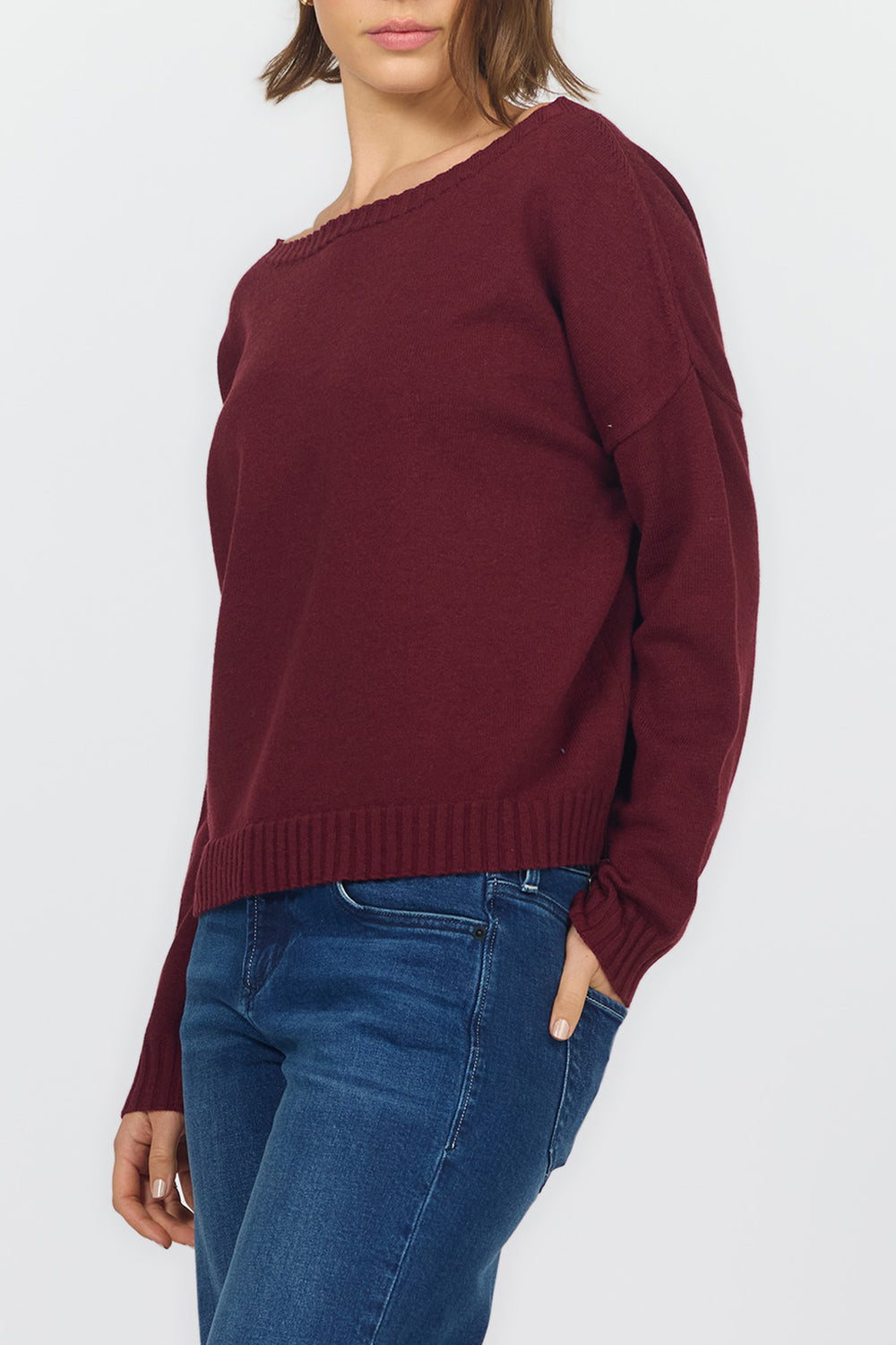 LILIANA BOAT NECK LONG SLEEVE SWEATER