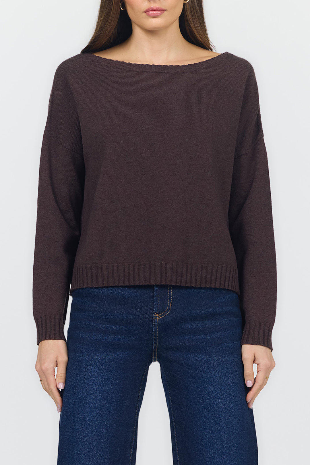 LILIANA BOAT NECK LONG SLEEVE SWEATER
