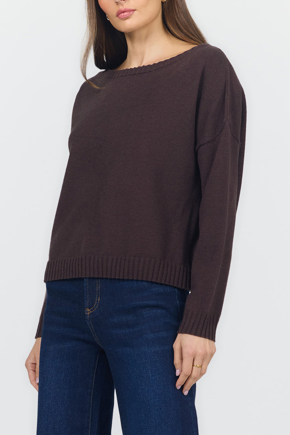 LILIANA BOAT NECK LONG SLEEVE SWEATER