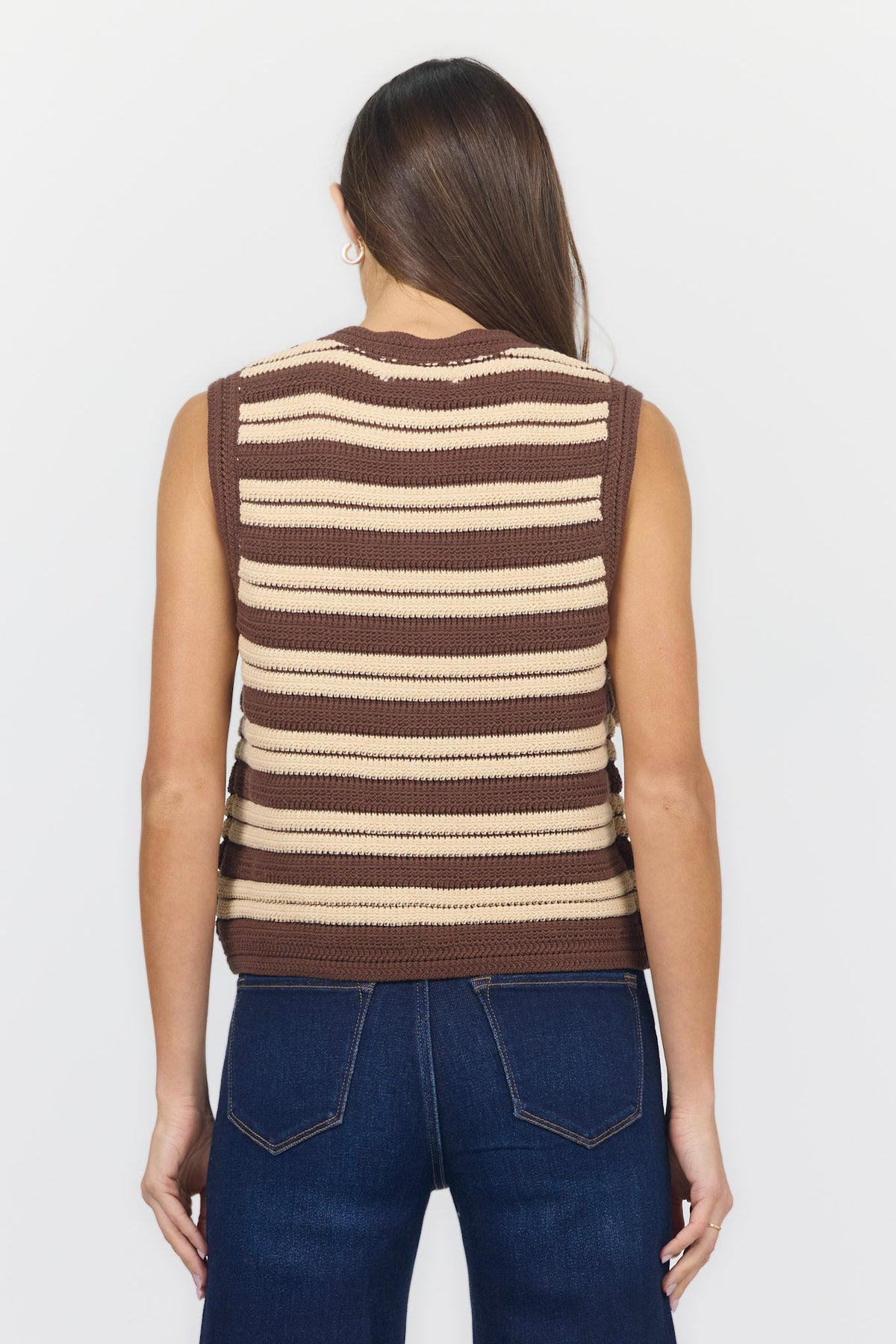 MAEVE VEST CAPPUCCINO COMBO BACK — Dear John Denim