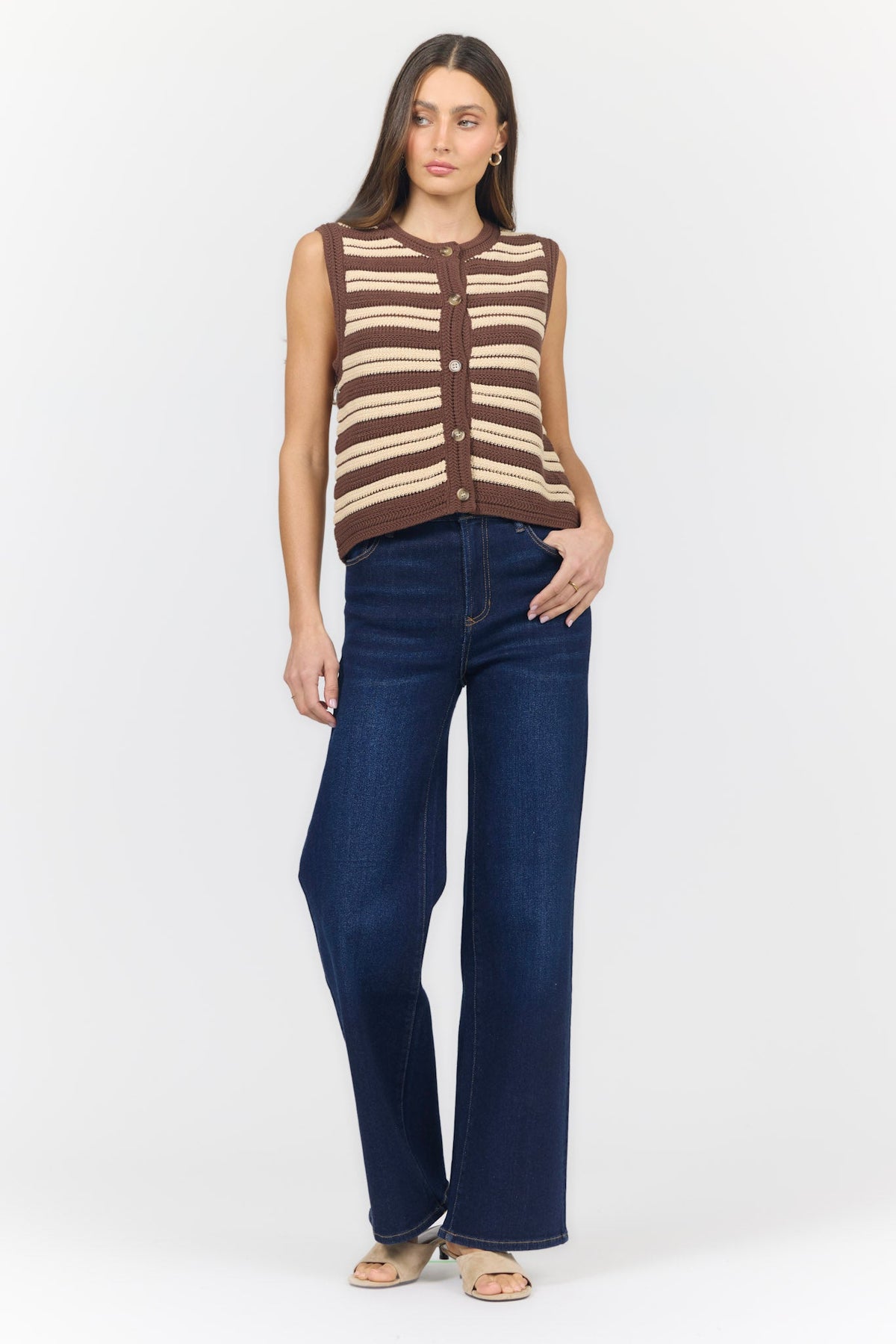 MAEVE VEST CAPPUCCINO COMBO FULL — Dear John Denim