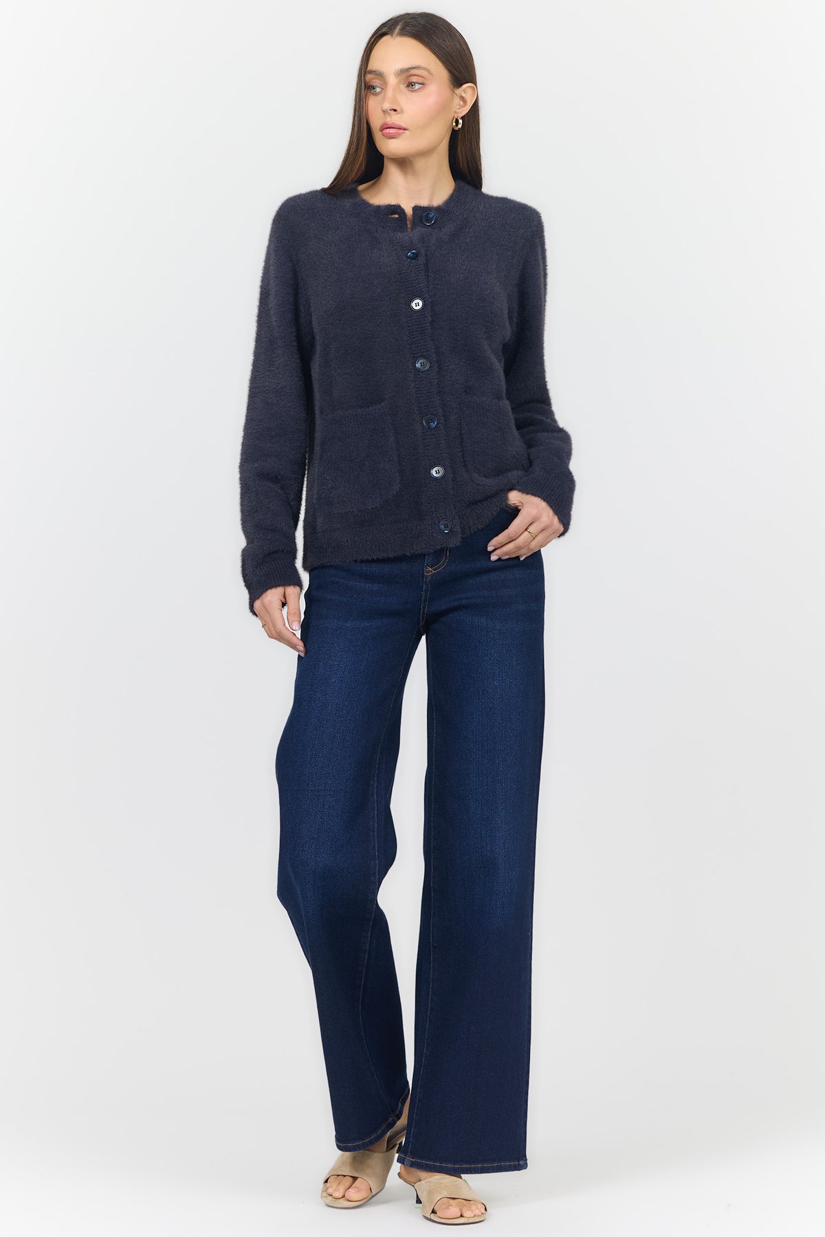 EMERI CREW NECK LONG SLEEVE SWEATERS DARKEST BLUE FULL — Dear John Denim