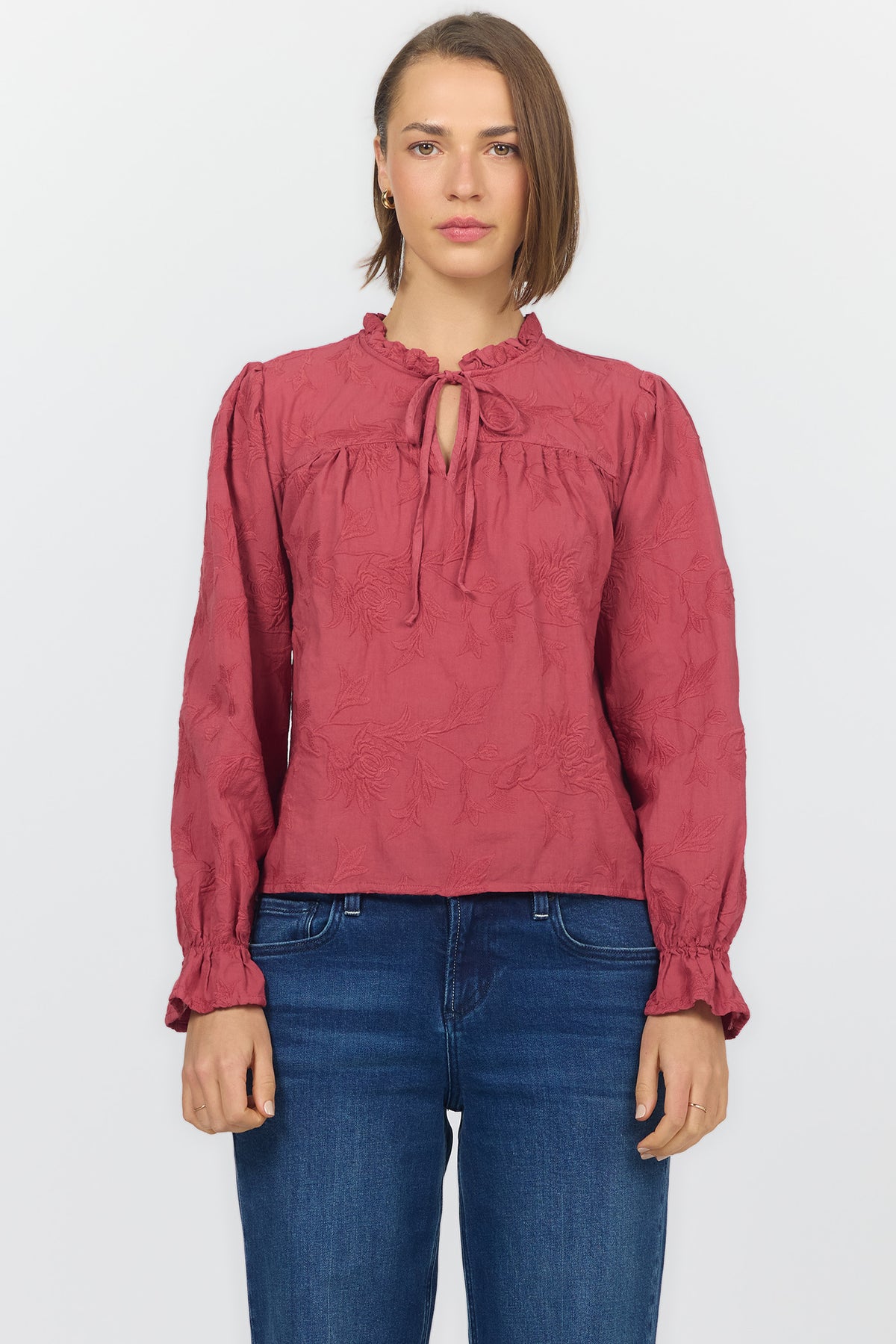 azalea-long-sleeve-blouse-red — Dear John Denim