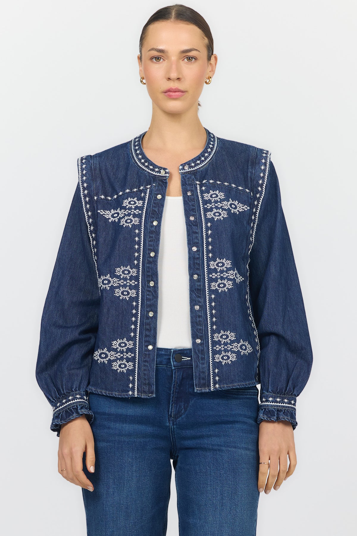 nila-long-sleeve-blouse-bristol-bay — Dear John Denim