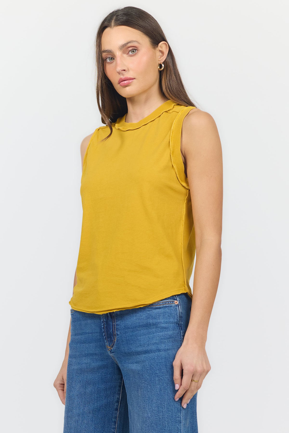 zo-crew-neck-tank-goldflake — Dear John Denim