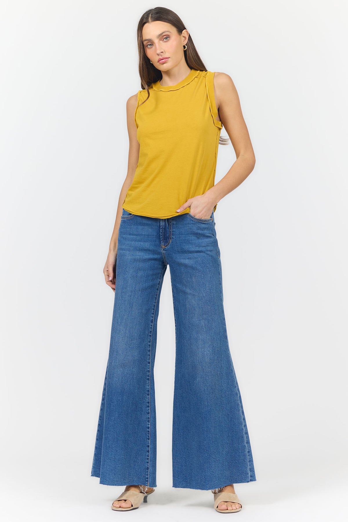 zo-crew-neck-tank-goldflake — Dear John Denim