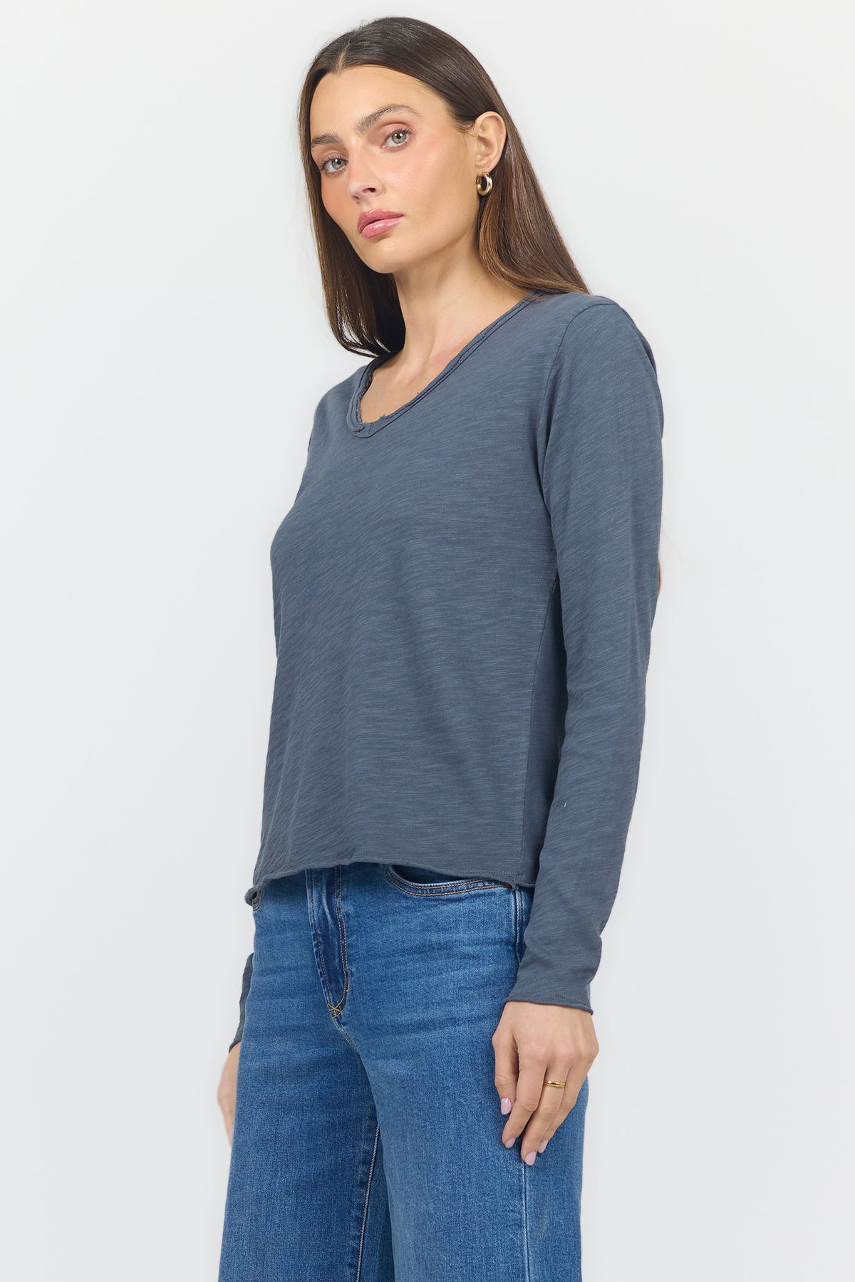 vanya-long-sleeve-v-neck-tee-turbulence — Dear John Denim