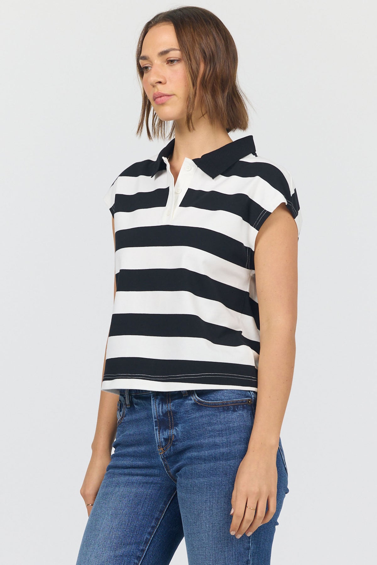 Tyra Top Black Stripe — Dear John Denim
