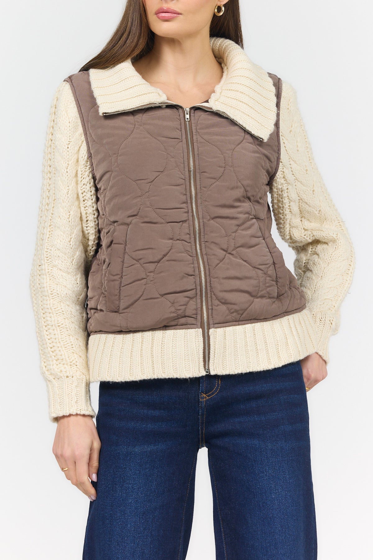 petra-zip-front-quilted-sweater-pigment-cappuccino — Dear John Denim
