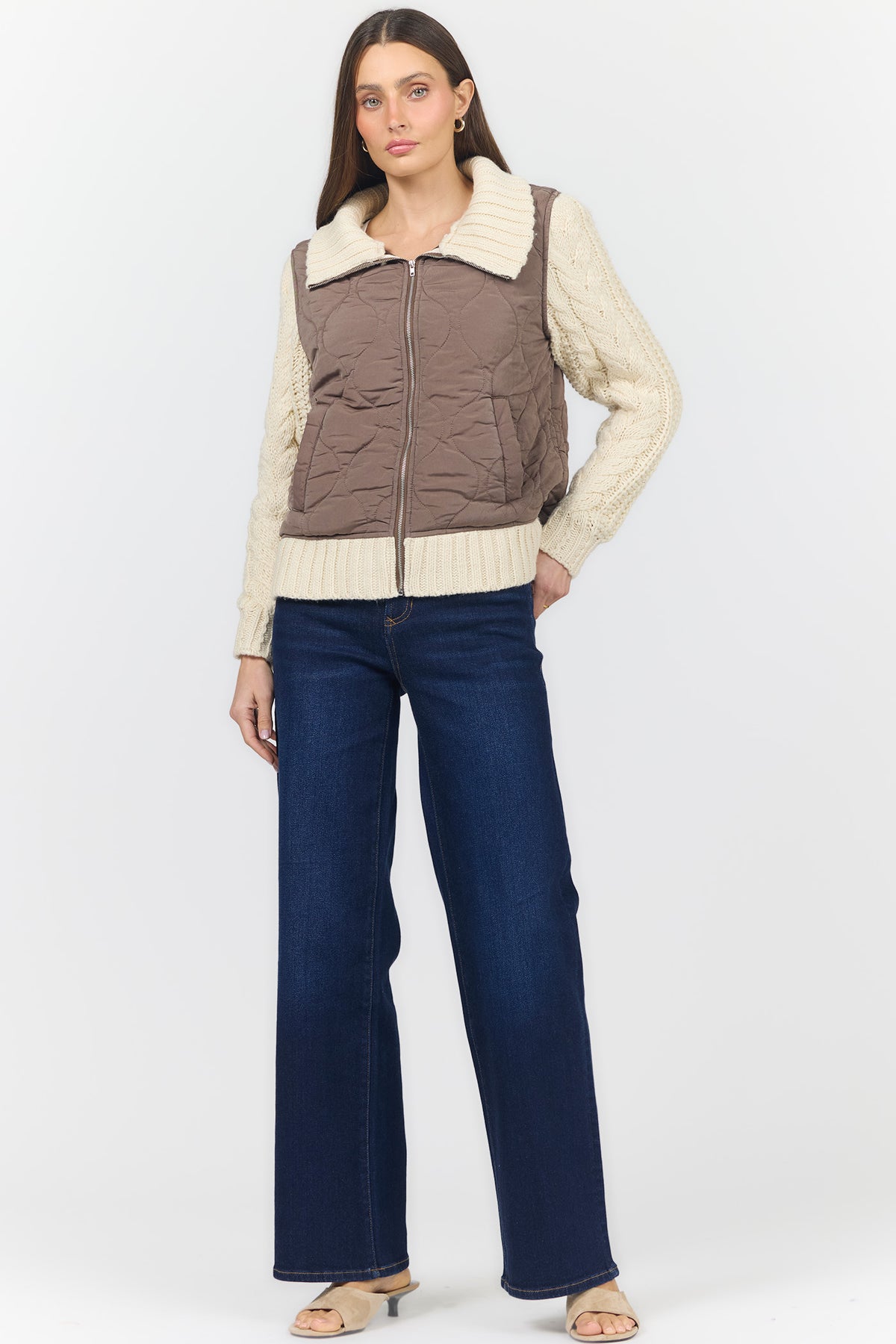 petra-zip-front-quilted-sweater-pigment-cappuccino — Dear John Denim