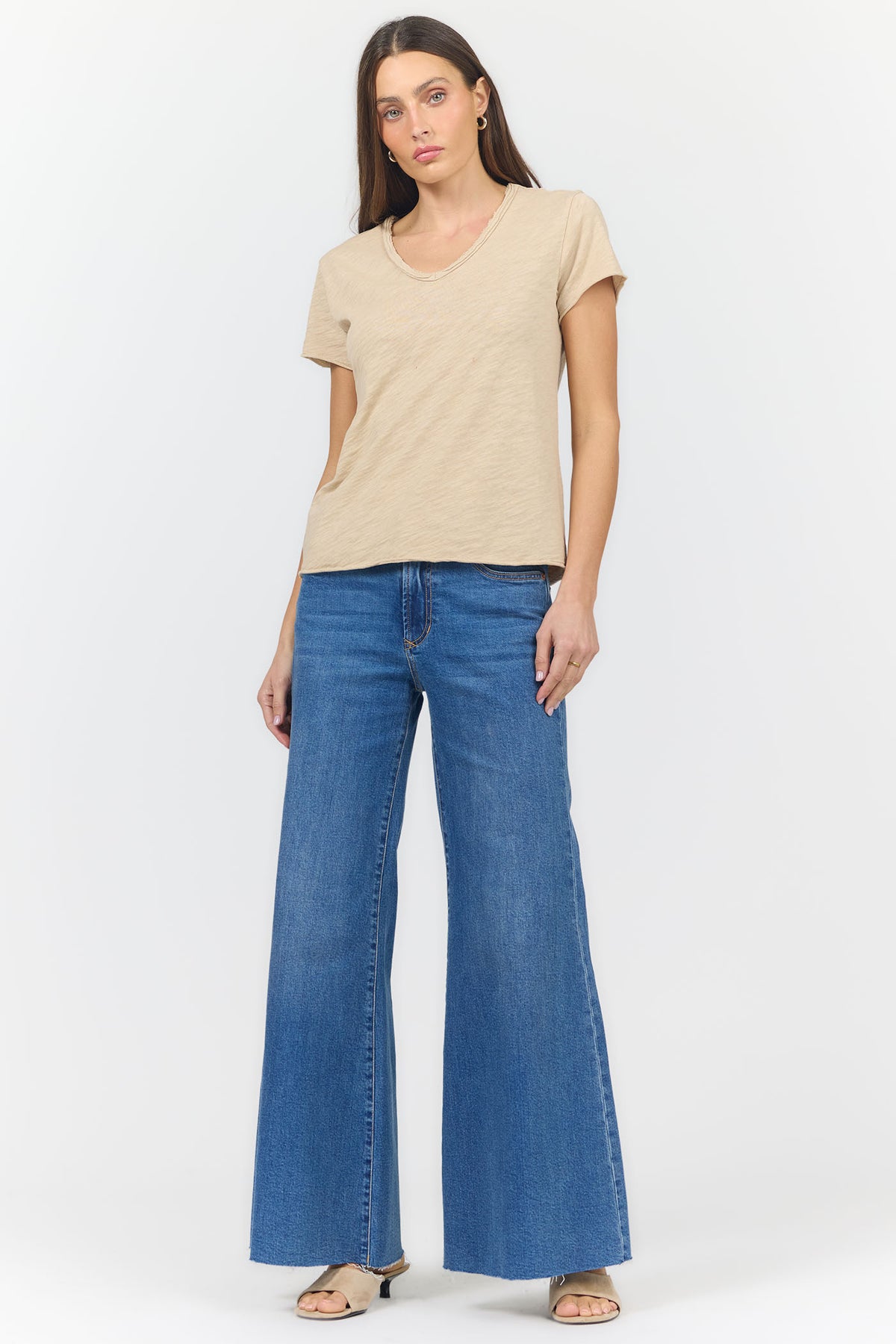 vanya-v-neck-slub-knit-t-shirt-dune — Dear John Denim