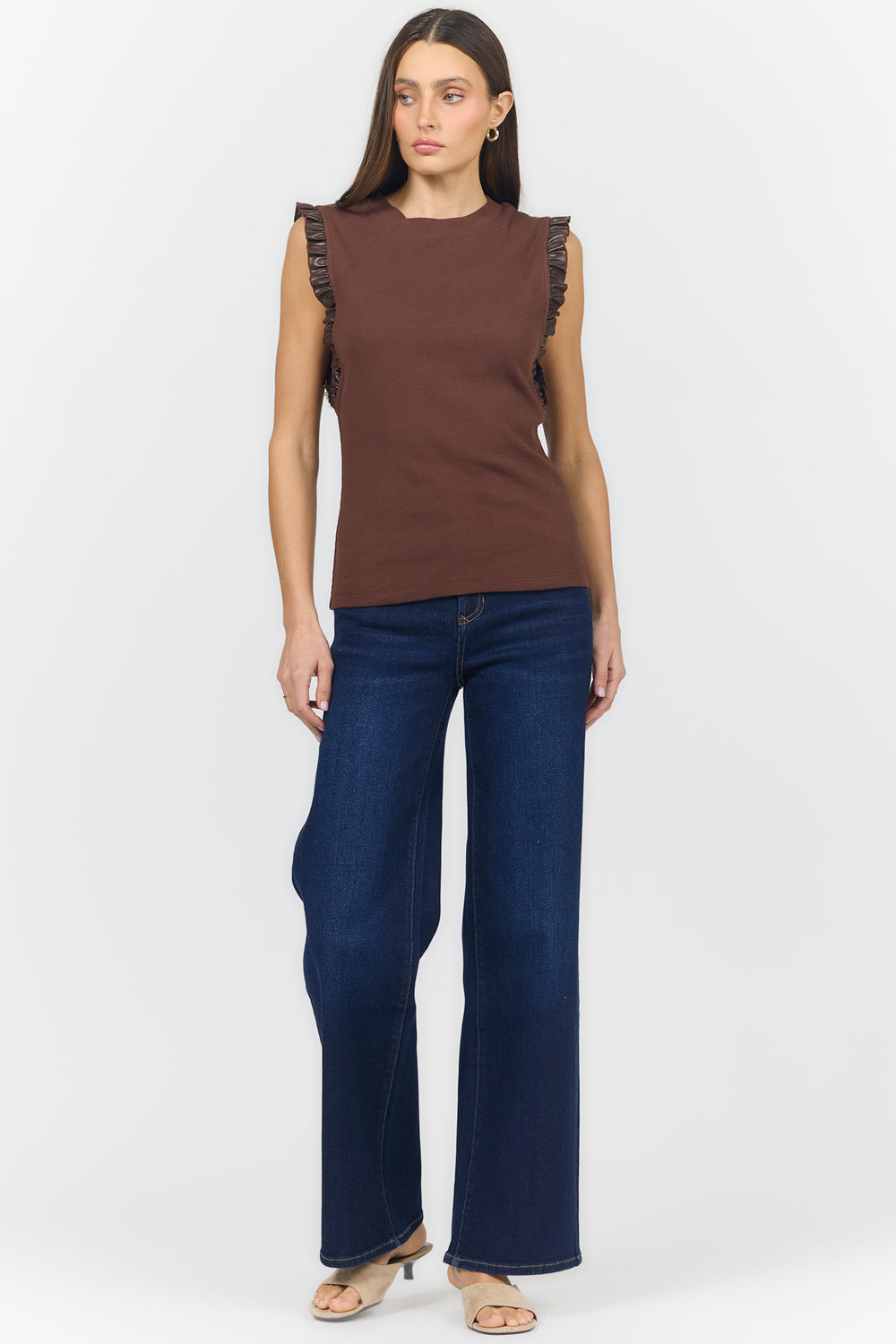bridget-rib-tank-with-leather-ruffle-trim-shaved-chocolate