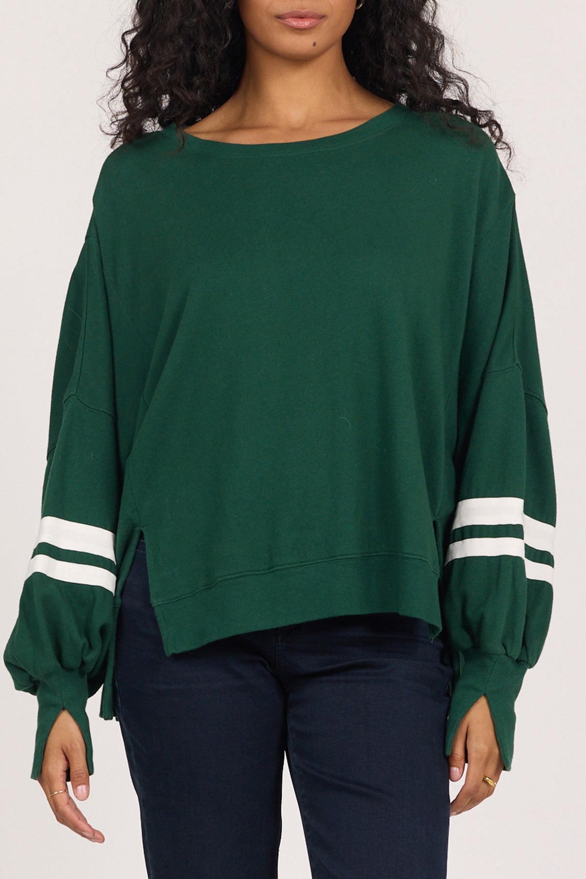 trenton-oversized-sweatshirt-with-stripe-detail-pinenedle — Dear John Denim