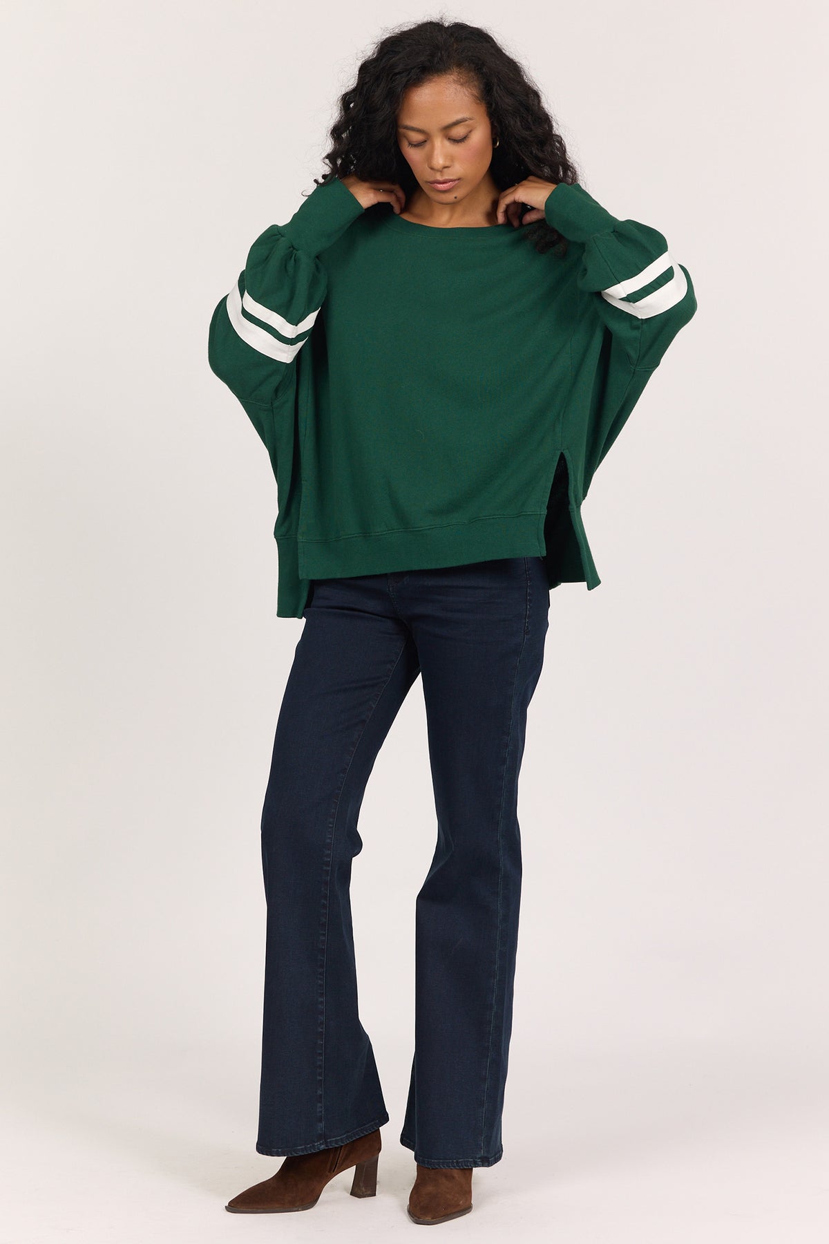 trenton-oversized-sweatshirt-with-stripe-detail-pinenedle — Dear John Denim