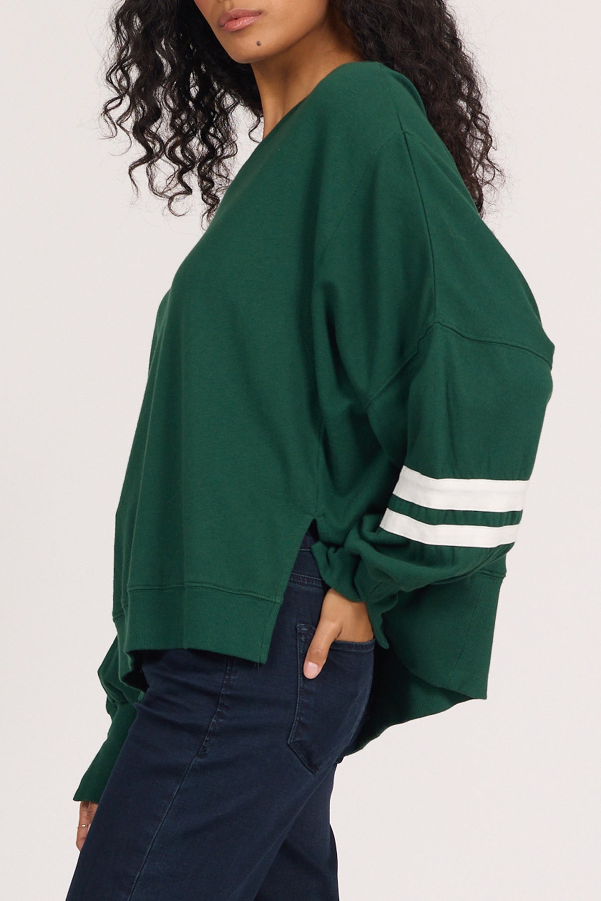 trenton-oversized-sweatshirt-with-stripe-detail-pinenedle — Dear John Denim