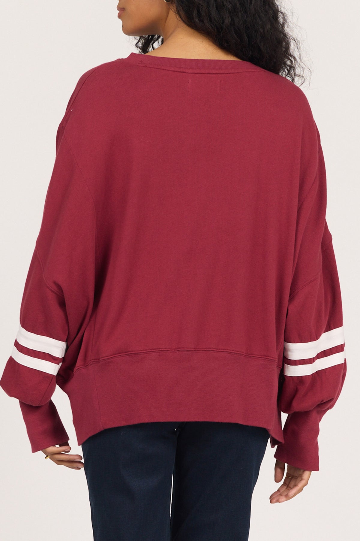 trenton-oversized-fit-sweatshirt-with-stripe-detail-tibetan-red — Dear John Denim