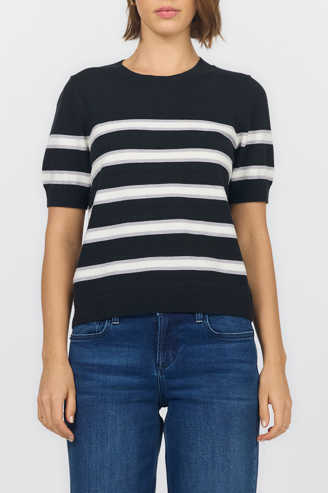amaris-relaxed-fit-crew-neck-short-sleeve-stripe-sweater-black-and-grey