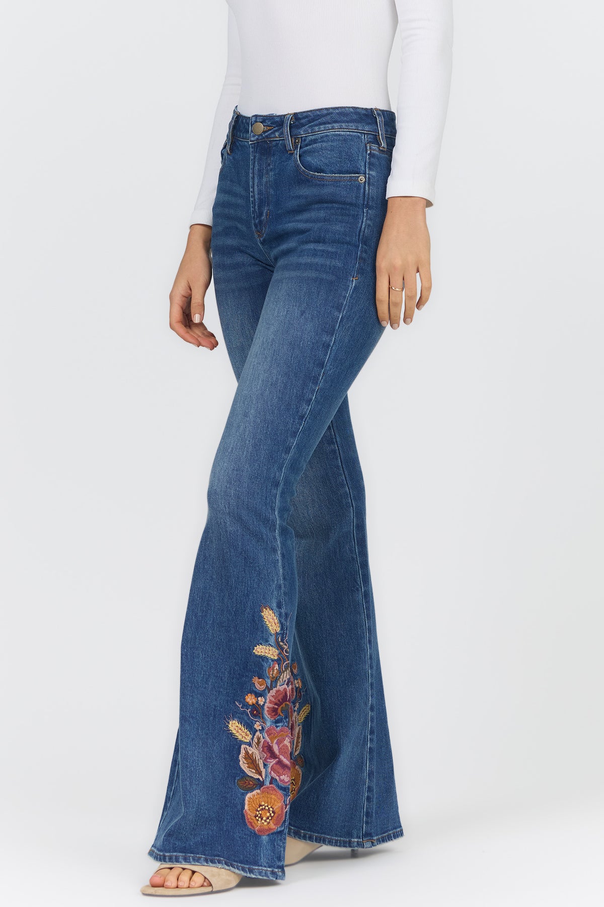 rosa-floral-embriodered-flare-jeans-autumn-revival — Dear John Denim