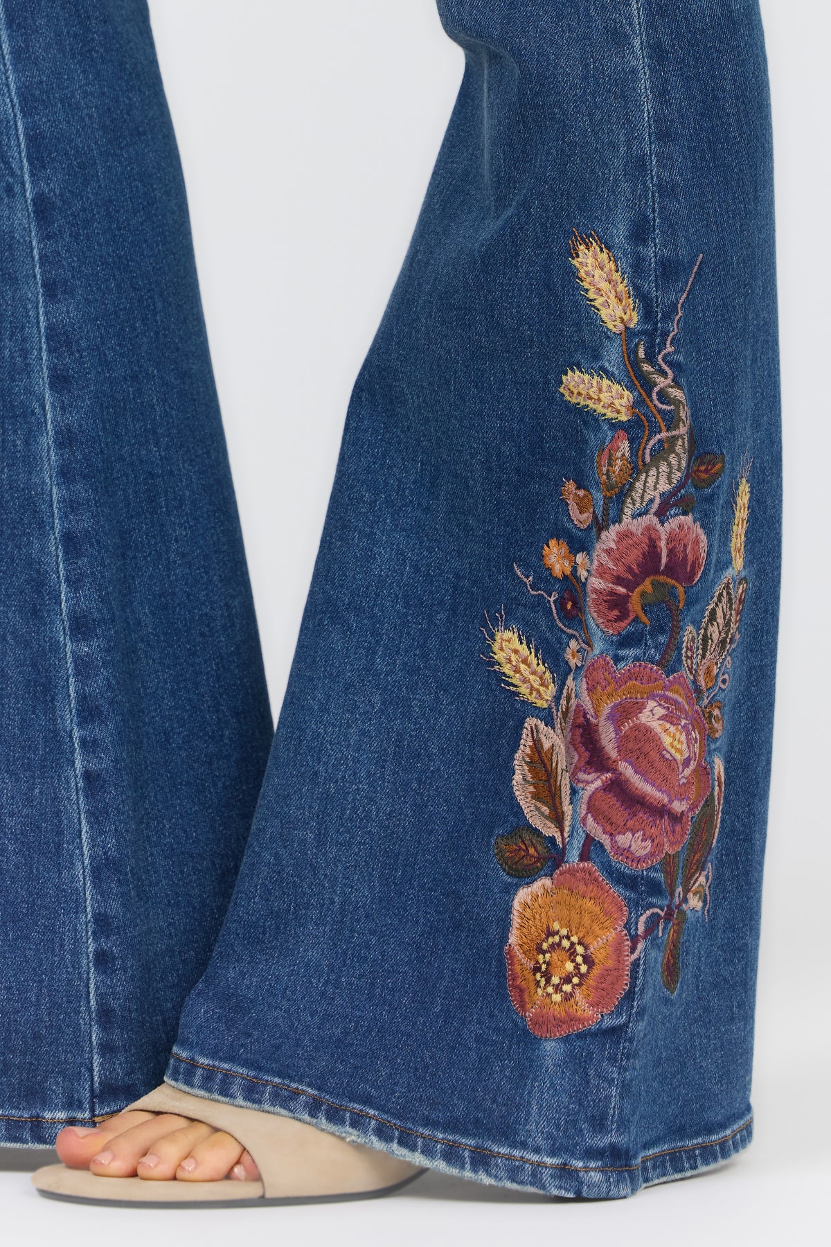 rosa-floral-embriodered-flare-jeans-autumn-revival — Dear John Denim