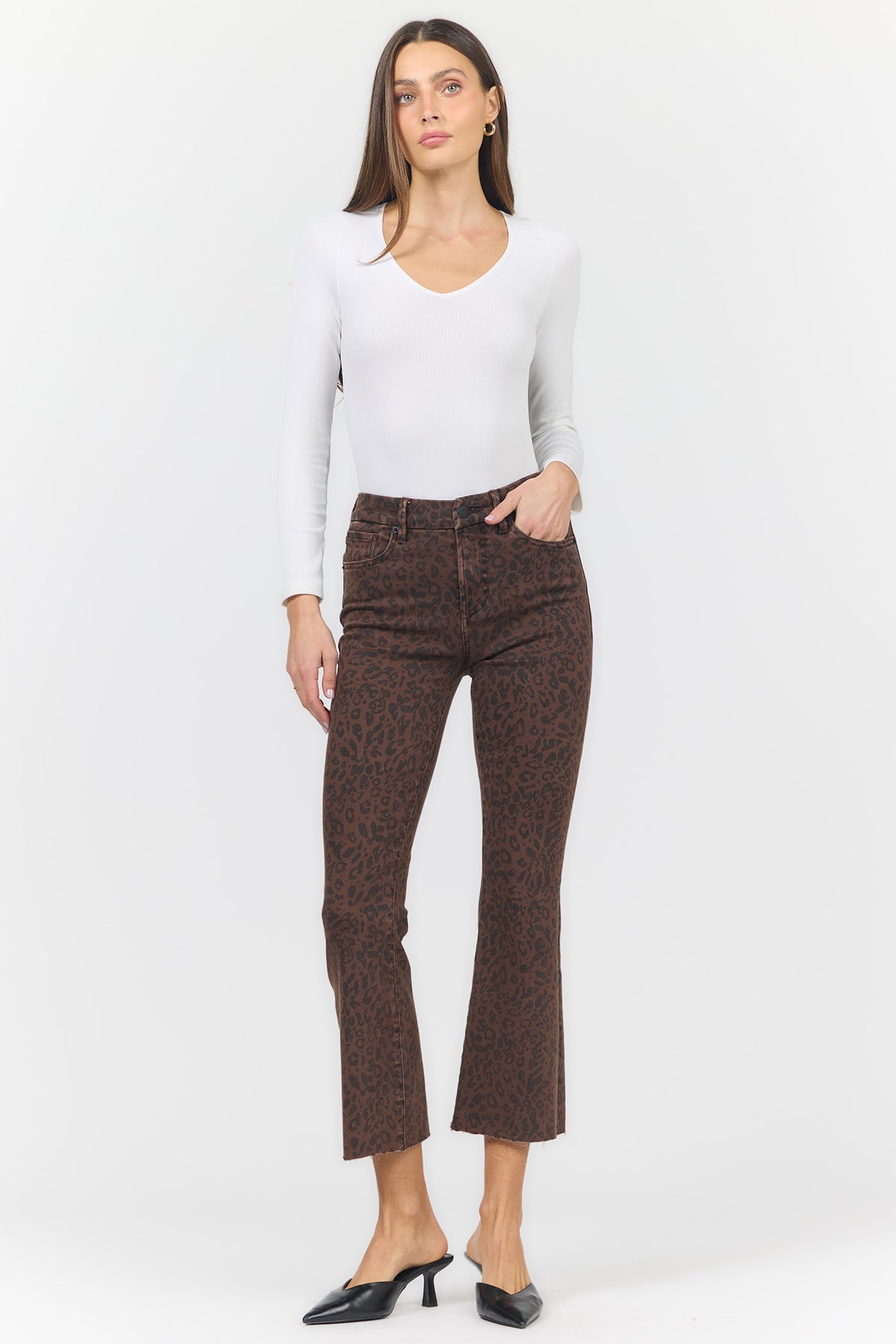 jeanne-flare-mid-rise-raw-cut-hem-jean-brown-leopard — Dear John Denim