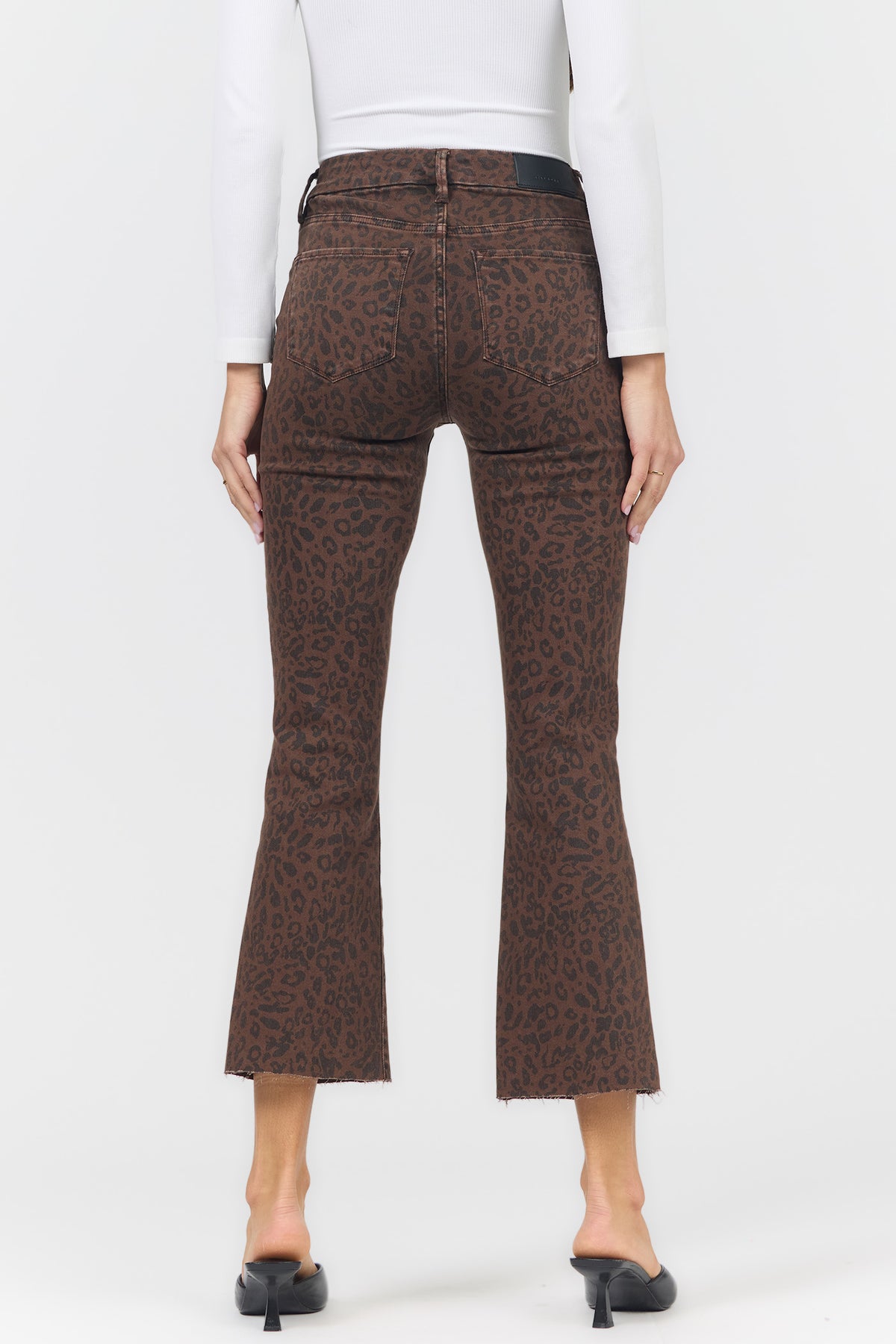 jeanne-flare-mid-rise-raw-cut-hem-jean-brown-leopard — Dear John Denim