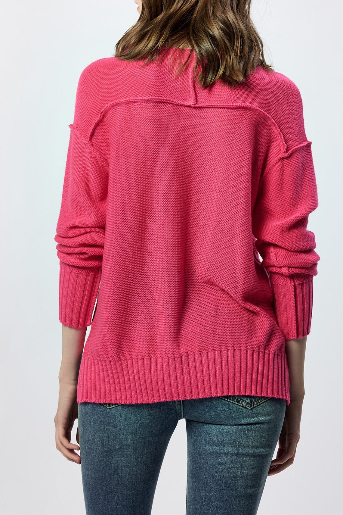 jenna-crew-neck-long-sleeve-oversized-sweater-raspberry — Dear John Denim