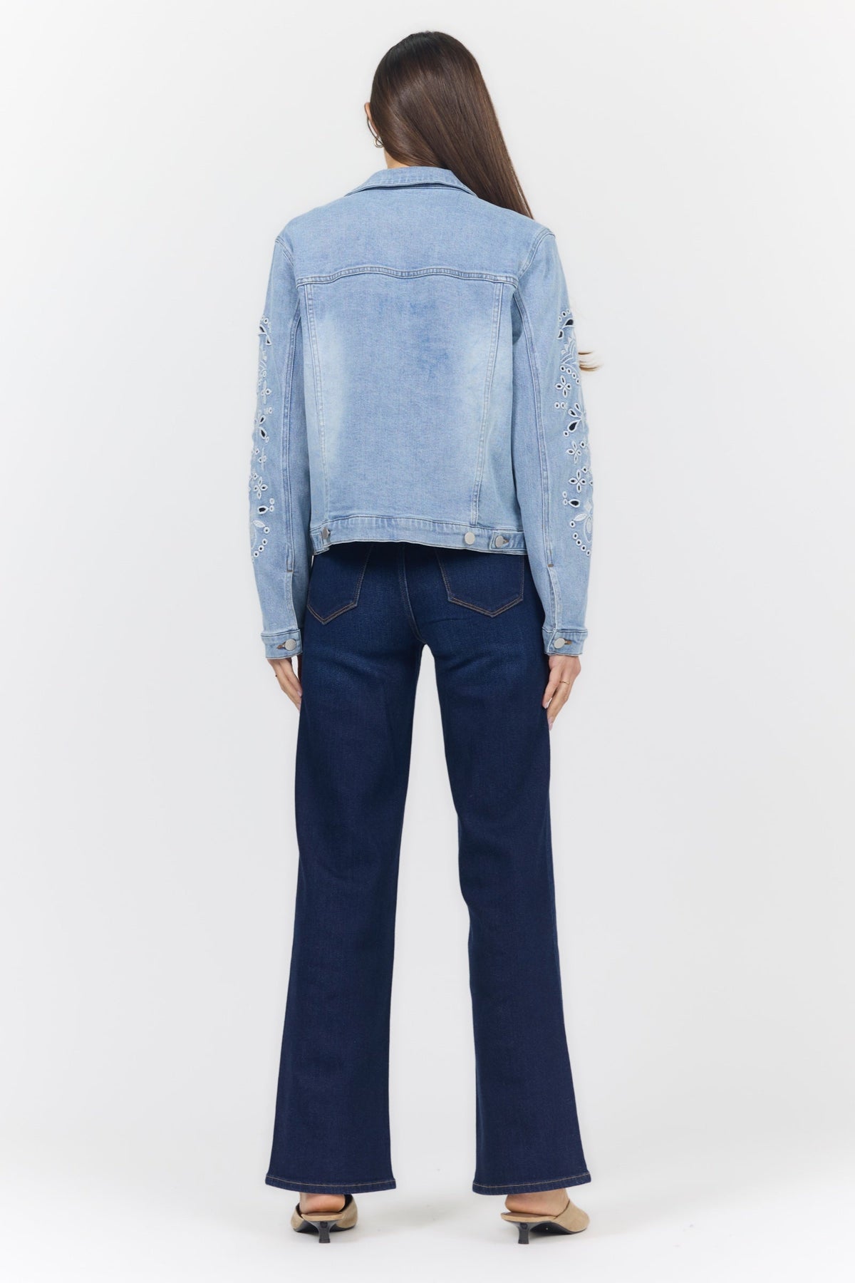 AINSLEY JACKET CRYSTAL CHALK EMB. — DJK8013CHK_BACK.jpg — Dear John Denim