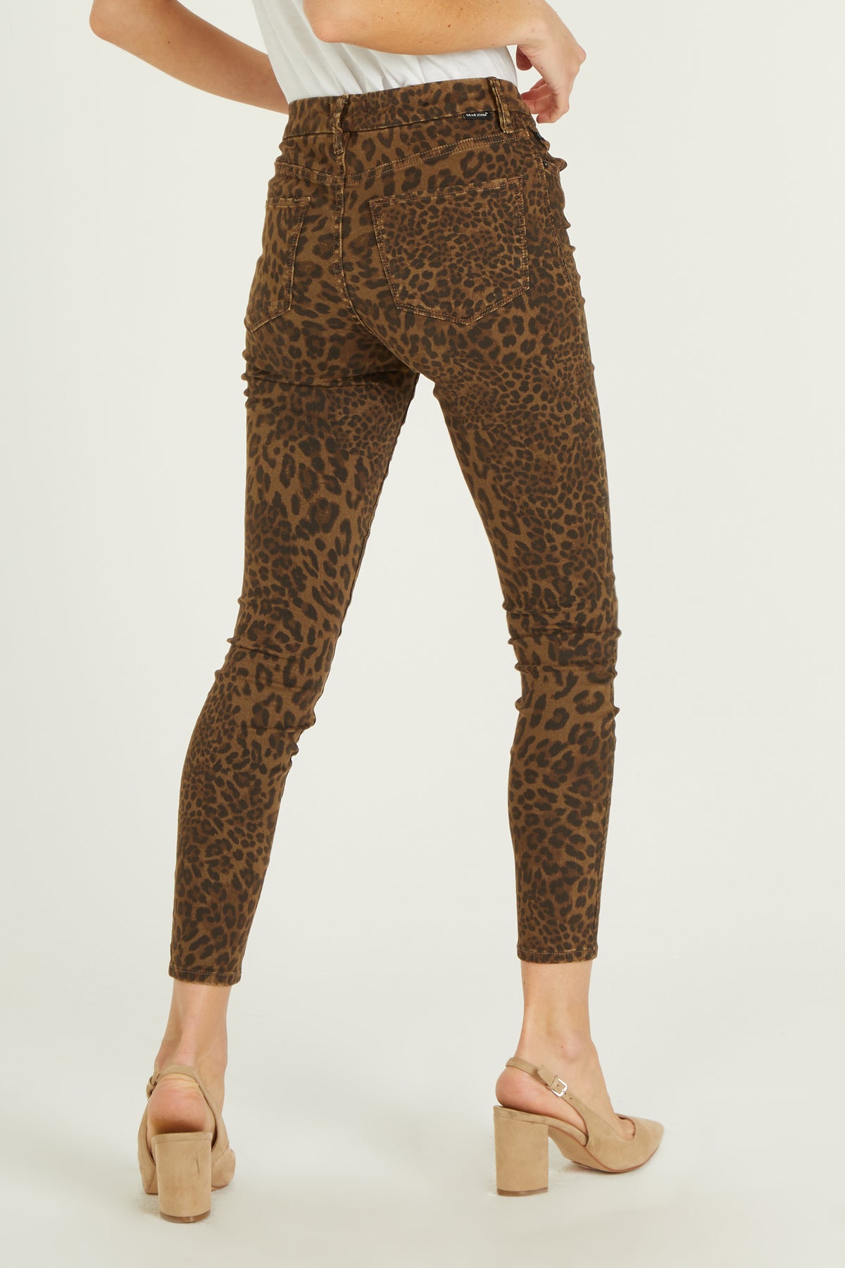 image of a female model wearing a 9 1/2" HIGH RISE GISELE SKINNY IN SHADOW LEOPARD DEAR JOHN DENIM  — Dear John Denim